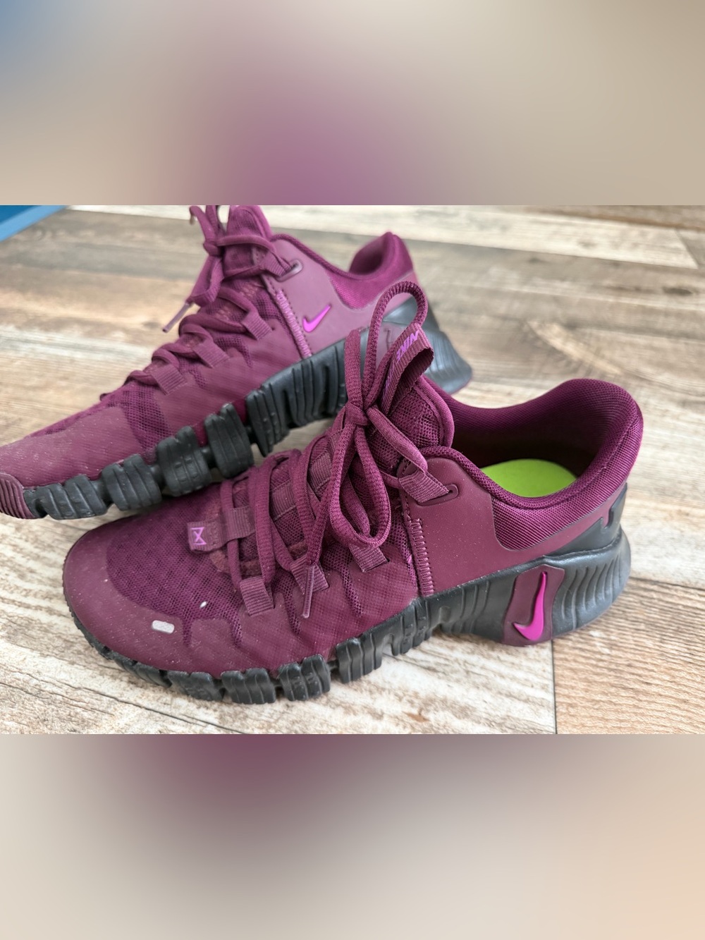 Nike Burgundy Athletic Sneakers with Black Soles